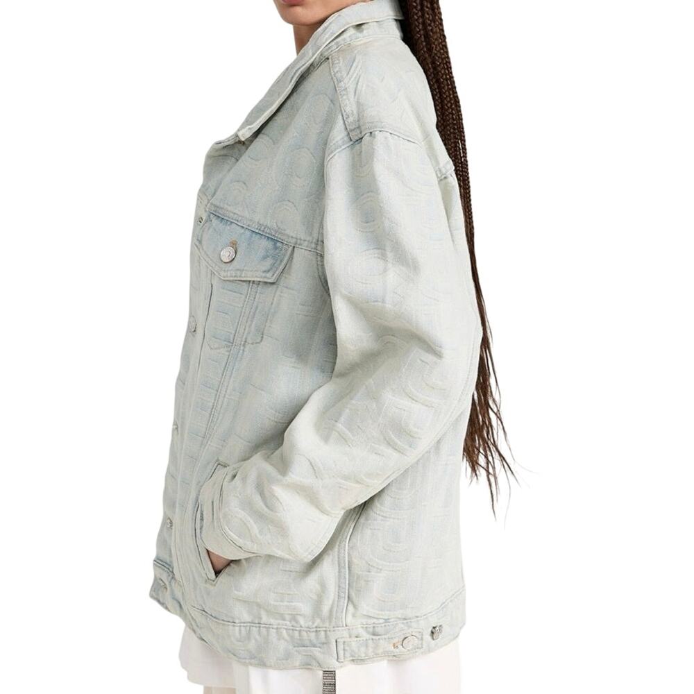 MARC JACOBS The Monogram Denim Jean Jacket Oversized Bomber Baggy - Sz Small - Picture 3 of 9